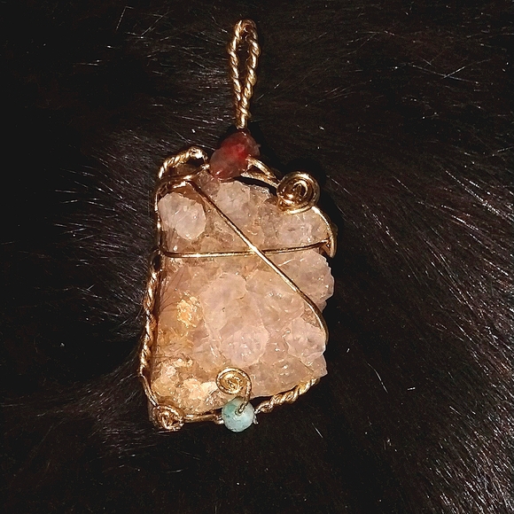 Earth Jewelry - Citrine pendant (with necklace and keychain!)